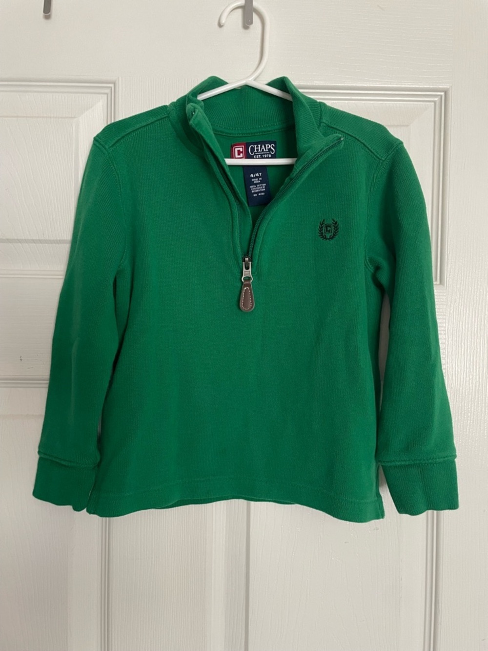 Chaps Kids 4T Green Quarter-Zip Pullover Sweatshirt